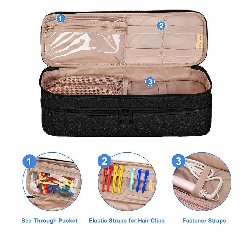 Bag Double Layer Travel Integrated Hair Dryer Storage Curling Iron Double layer Storage Bag Portable Travel Case Organizer Bag