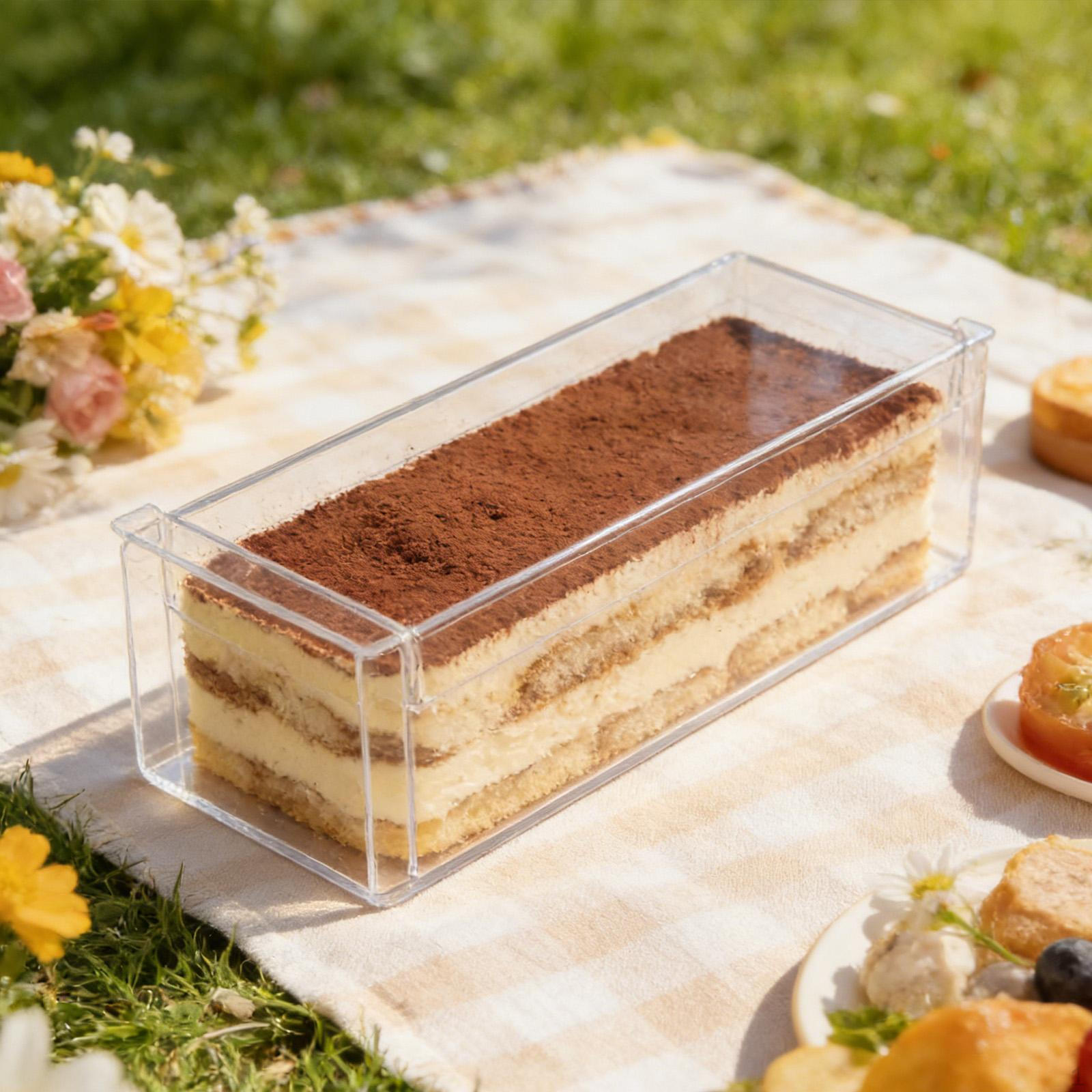 

Multifunctional Rectangular Tiramisu Container with Lid, Lightweight, for Desserts, Ideal at 30cm