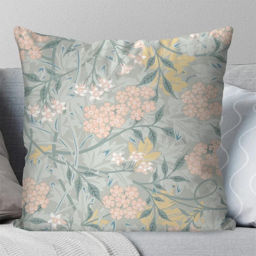 Vintage Floral Cushion Cover William Morris Style Botanical Throw Pillow Case For Sofa Living Room Bedroom Home Decor 40X40Cm