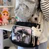 Stylish Transparent Versatile Shoulder Bag Women Fashion Crossbody Bags Large Capacity Simple College School Messenger Bag