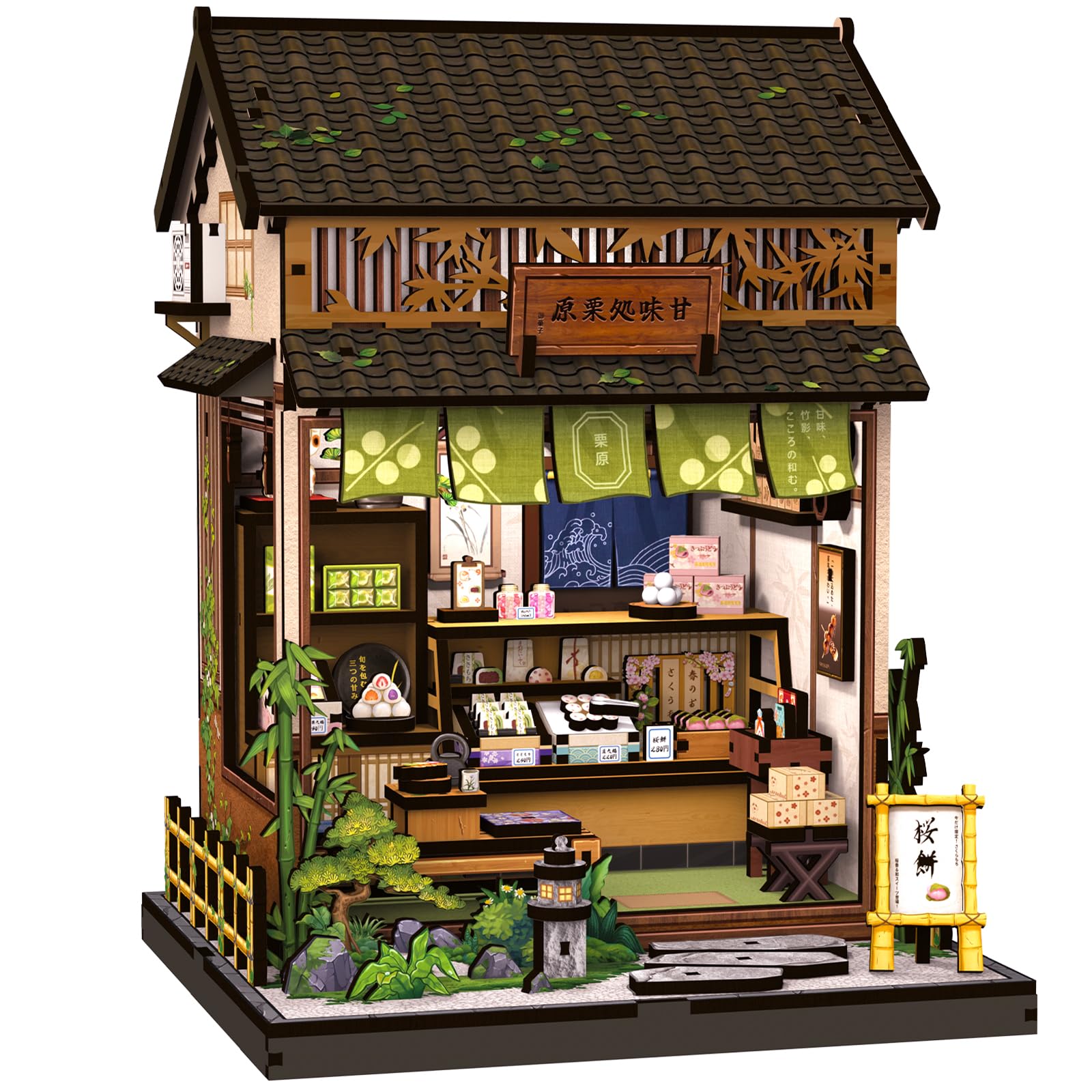 

CuteBee Бук-нук Кукольный домик Миниатюрный дом Деревянный пазл со светодиодной подсветкой 3D Идеальный подарок для начинающих и учеников средней школы Набор, Набор, Встроенная подсветка,