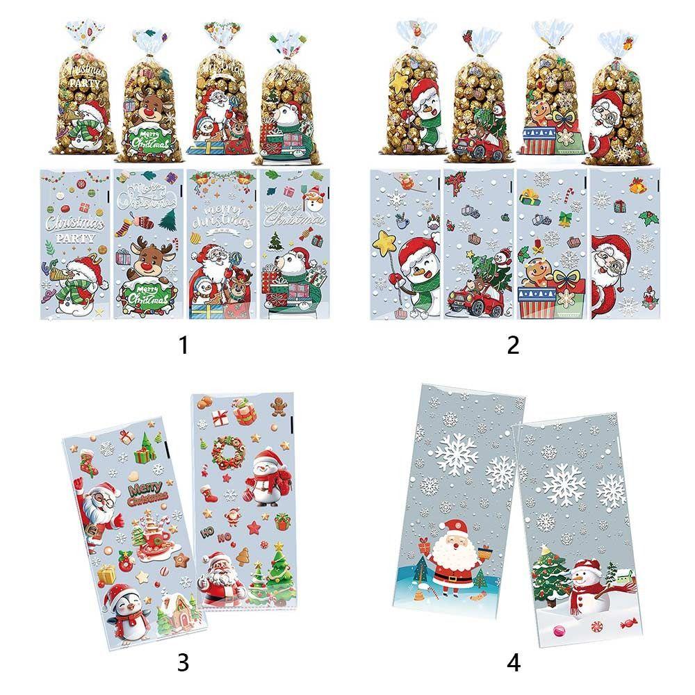 50PCS Cartoon Santa Christmas Gift Bag Multicolor Christmas Packaging Bag  For Merry Christmas
