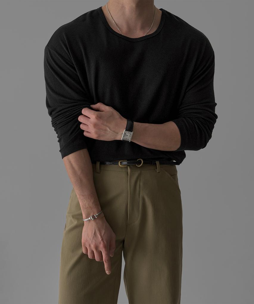 Baulopeulodeogteu Wool Fluid Knit Tee [Black]