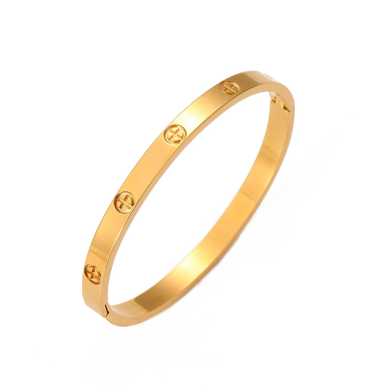 

Новый нишевый браслет цветной модный браслет из нержавеющей стали легкая роскошь высокий класс браслет с крестом ювелирные изделия женские