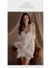 Guiruo Silver Padded Lingerie Set - Sexy Plus Size Camisole Nightgown & Robe 4419