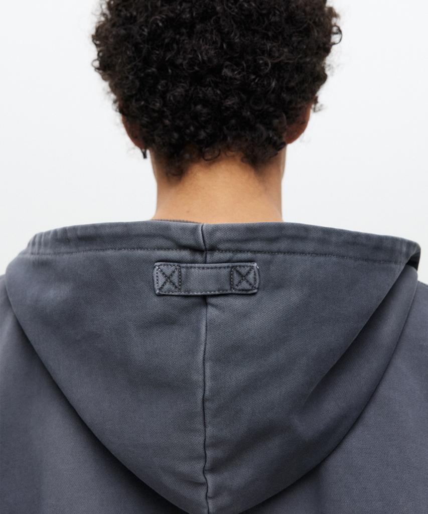 PIGMENT Washed Crop Hoodie Charcoal