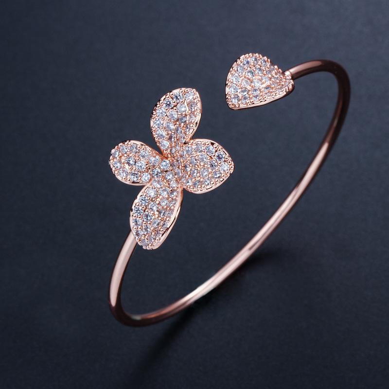 

S0124 Simple Women S Open Bracelet, Slightly Inlaid With Aaa Zircon