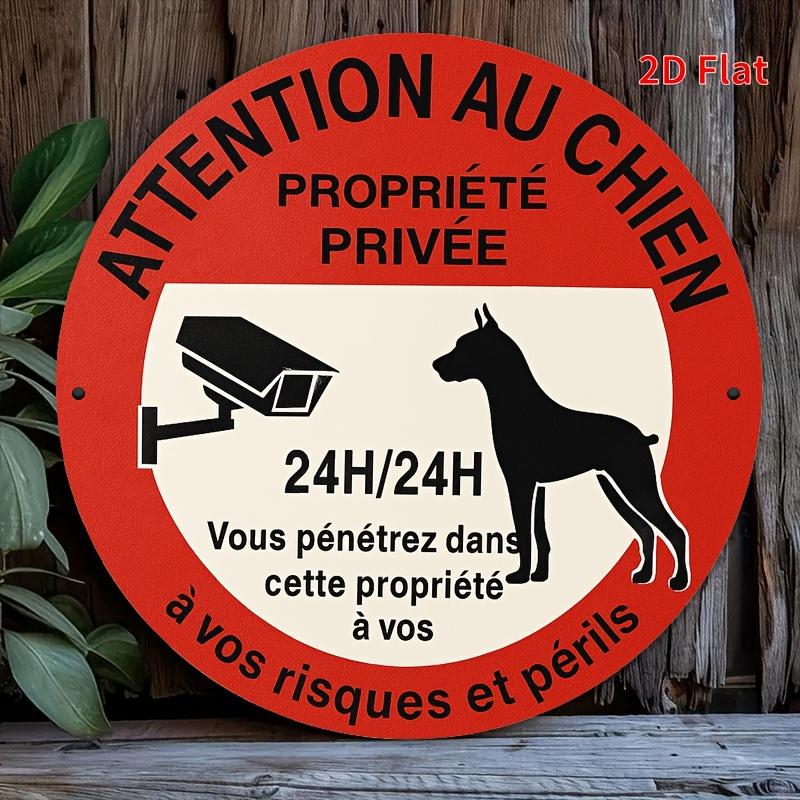 D Flat Printing a Pair of Dog Warning Signs Metal Plate Design Suitable for Home Office Bedroom Decoration Coffee Shop De