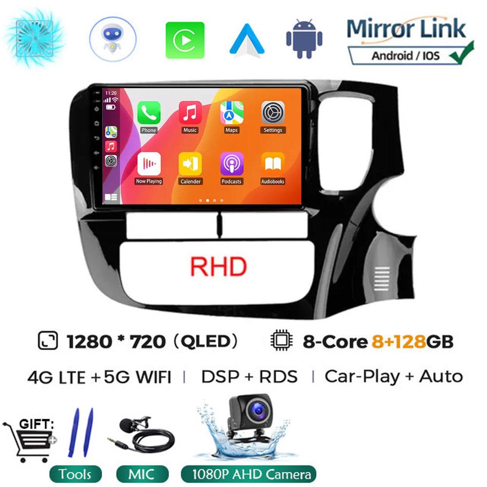 9 Inch Android 14 For Mitsubishi Outlander 3 GF0W GG0W RHD 2012 - 2018 Car Radio Autoradio Navigation GPS ADAS SWC Multimedia 4G