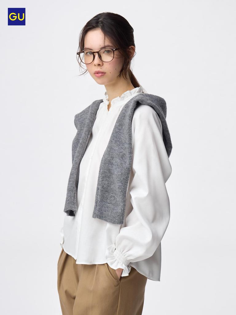 Uniqlo Gu Frill Neck Blouse