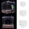 Vogel Papageien Futterautomat Acryl Transparent Futter Wasser Box Automatischer Spender für Käfigvögel Futtergeräte