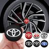 4Pcs Car Wheel Hub Center Metal Decals Sticker Accessories For Corolla Yaris Aygo Prius CHR Camry Auris Avensis 4Runner