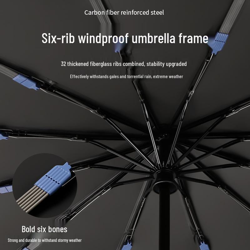 Large Automatic Folding Umbrella for Men & Women - Dual-Use Sun & Rain Protection with UV Sunshade