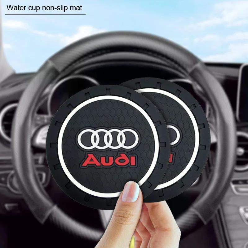 2Pcs Silicone Anti-slip Pad Water Cup Holder Drink Mats Car Coaster for A Sline TT RS6 A7 A8 A1 A3 A4 A5 Q3 C6 S3 S4 S5 S6 S8