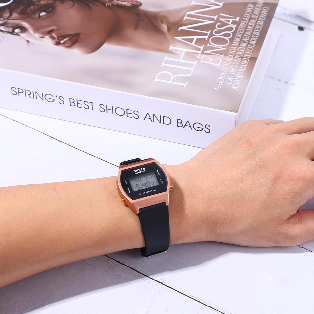 Sports Watch Silicone Digital Waterproof LED Alarm Stopwatch Men Women Cute Fashion Quartz Watch - Birthday Christmas Valentine's Day White Day Gift