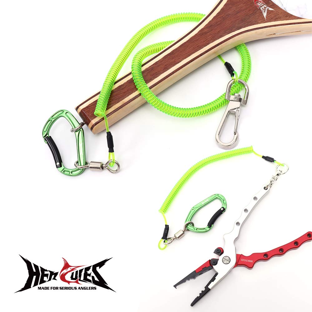 HERCULES Spiral Curly Cord with Extends To 27kg Weight Fishing Rod Spiral Wire Stretchable Safety Wire Coil Leash Fishing Rod Safety Wire Fall 1 X