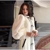 Ladies' Contrasting Round Neck Bow Decoration Long Dress with Slim Fit Temperament Spring and Summer New Women's Elegantlong Sleeved Dresses