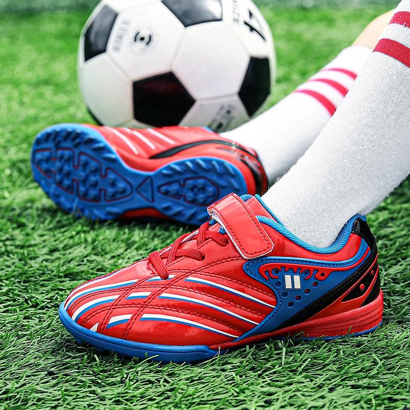 Fashion Childrens Football Shoes for Boy Luxury Design Turf Professional Outdoor Sports Original Society Training Football Boot for Kids