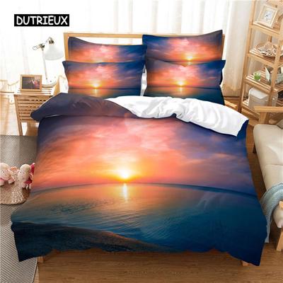 Bellissimo Set Biancheria da Letto con Paesaggio Set Copripiumino Biancheria da Letto 3d Stampa Digitale Biancheria da Letto Misura Queen Set Biancheria da Letto Design alla Moda