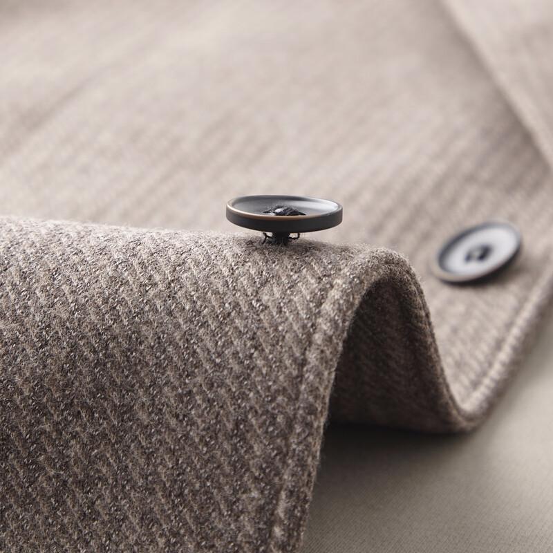 Shanshan Men's Wool Blend Business Casual Striped Overcoat