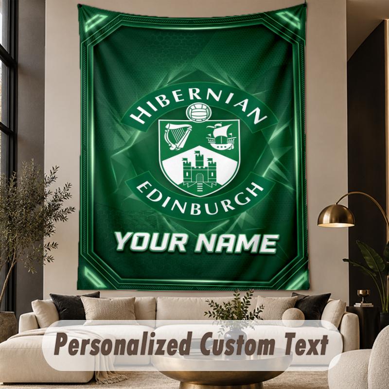 Custom Text Tapestry Hibernian FC Print Wall Tapestry Indoor Living Room Wall Decor