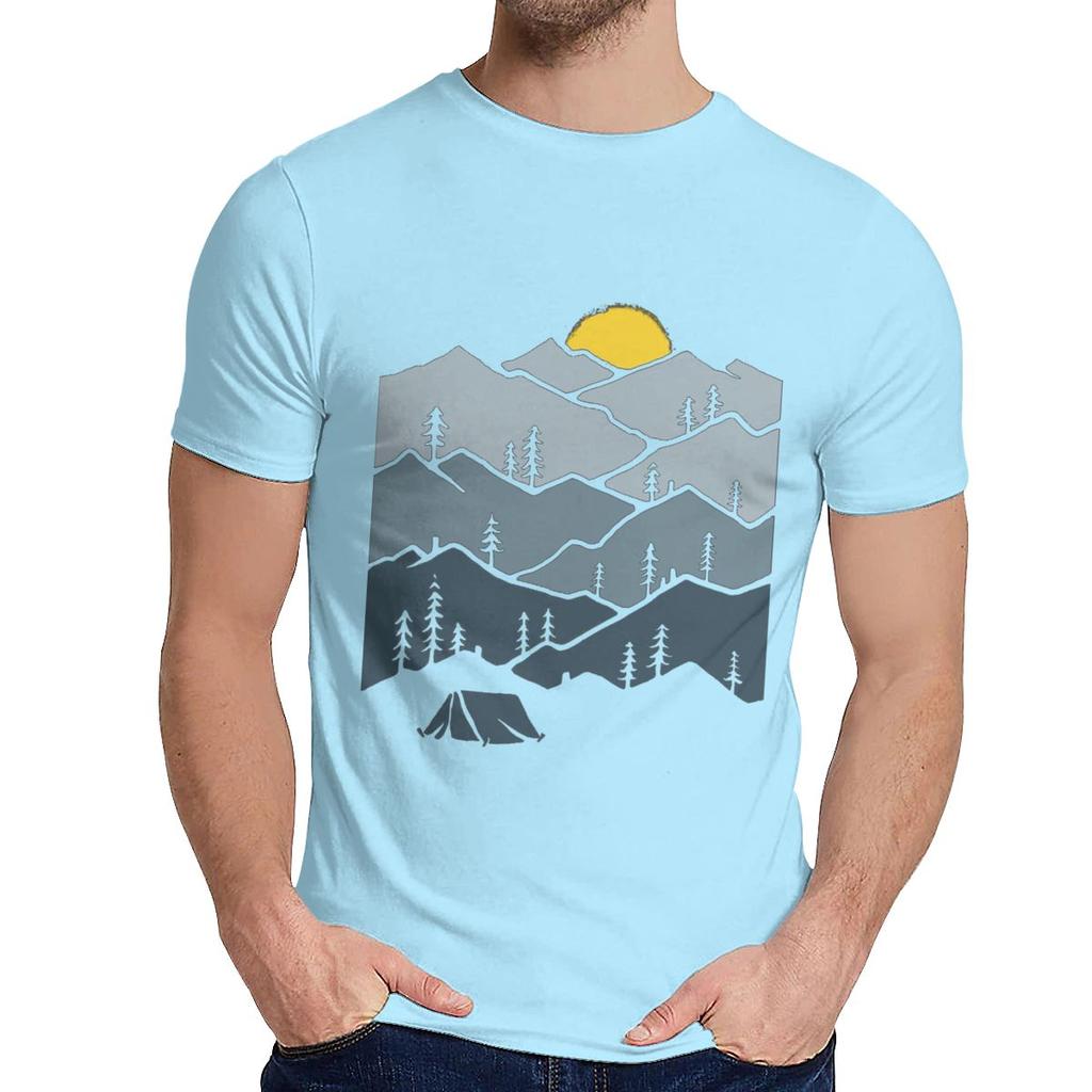 Hiking Moutain Hike Camping T Shirt Classic Round Neck Summer Casual Camiseta T Shirt