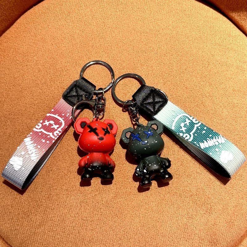 Adorable Galaxy Gradient Bear Silicone Keychain Trendy Fashion Accessory