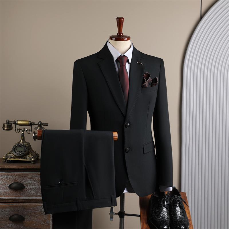 Men's Slim Fit British-Style Formal Suit - Korean Trendy Business Attire