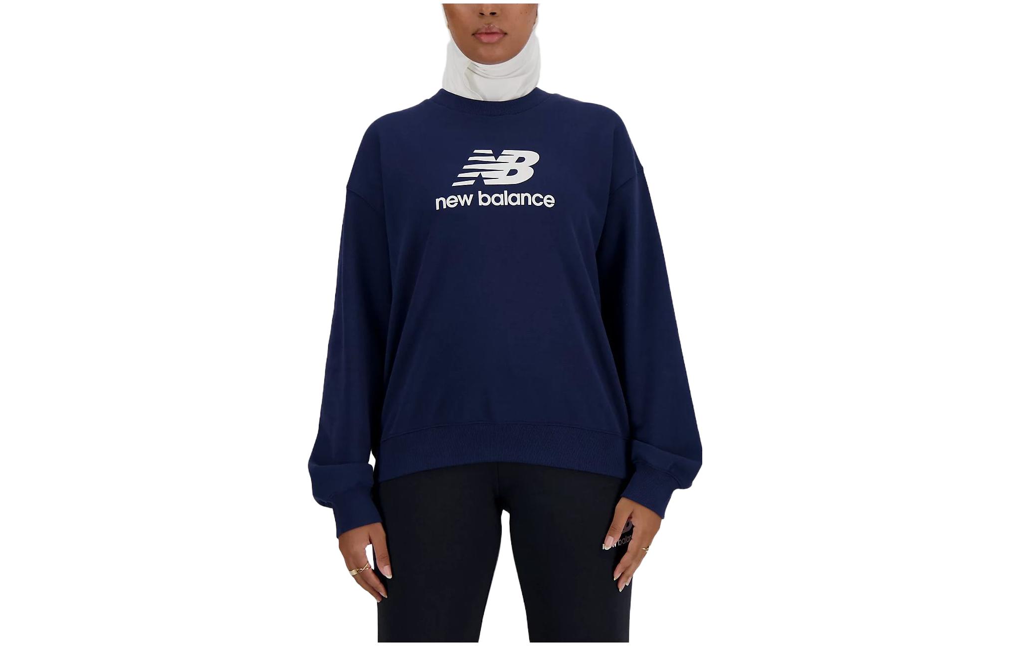 New Balance Sport Essentials French Terry Logo Crew Sweater Women s Blue WT41503-NNY L