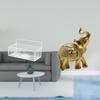 Floating Metal Wire Basket Shelf Organizer with Elephant Resin Art Sculpture for Kitchen Bathroom