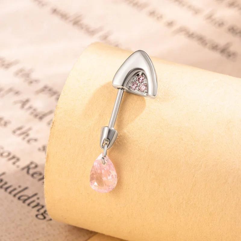2025 Trendiger schwebender Helix-Ohrring in Katzenohrform Titanstahl Wassertropfen Zirkon Tragus-Stecker Körper Knorpel Zirkon