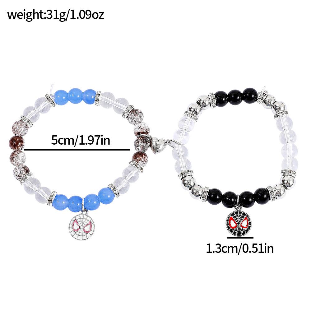 Braccialetti dell'amicizia di Spiderman, Migliore amico Bff, Halloween, Natale, Cordino coordinato, Catena con perline, Braccialetti per coppie, Nuovo,