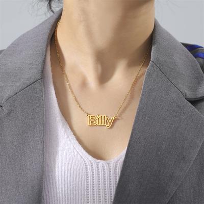 Personalized Name Necklace for Women Men Stainless Steel Pendant Hollow Nameplate Choker Jewelry Customized Necklaces 2026 Trend