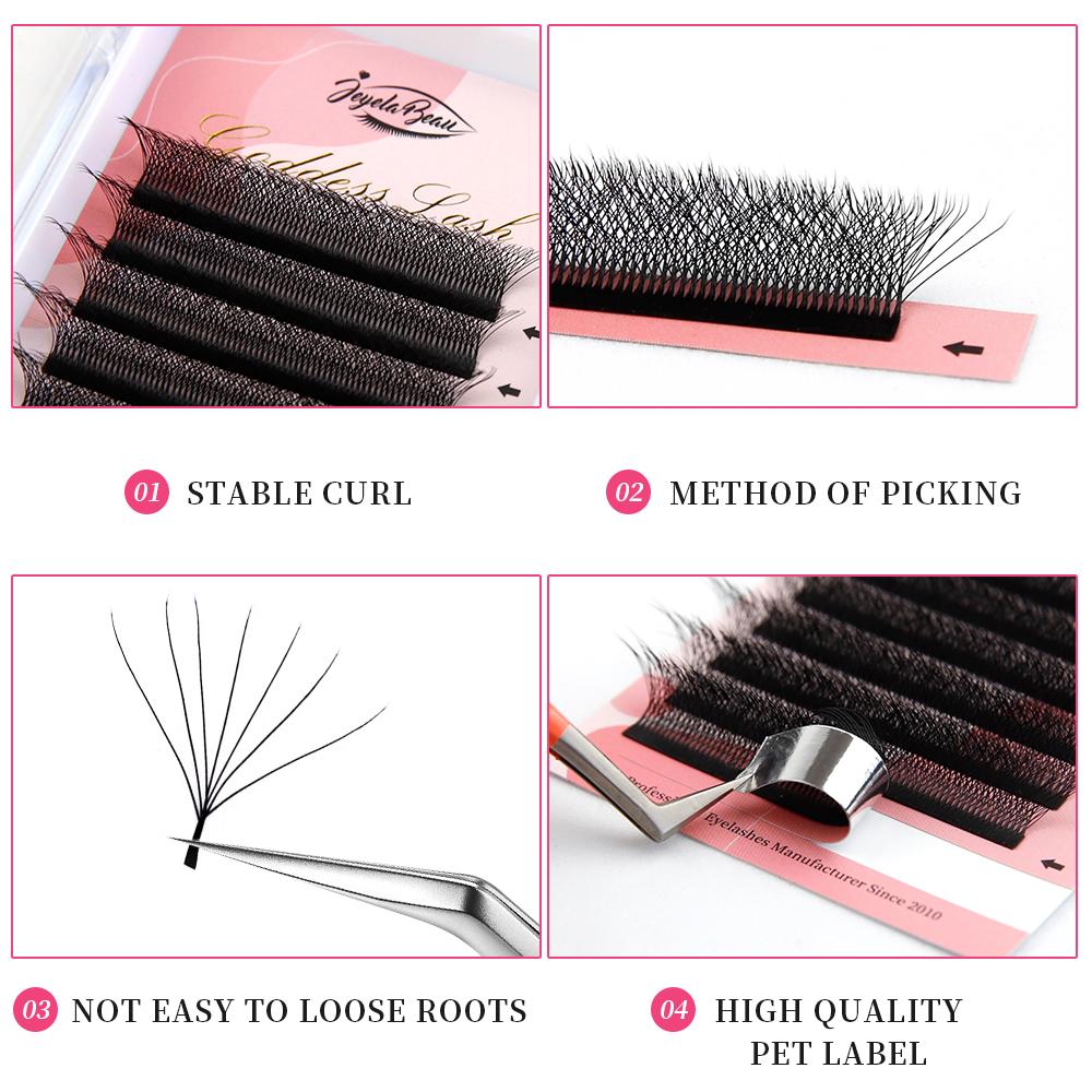 Goddess 7D W Shape Lashes Hand Waved Premade Fans Eyelash Extensions Full Lashes Natural Soft Light Individual Matte Dense