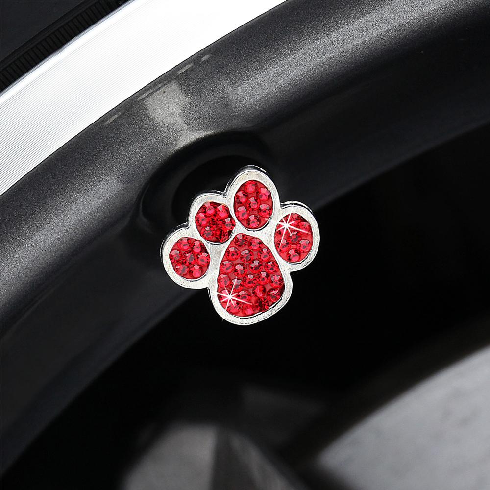 DSYCAR 4 Teile/satz Auto Rad Reifen Vorbau Luftkappen Pfote Diamant Staub-proof Caps Handgefertigte Strass Auto Reifen Ventil kappen