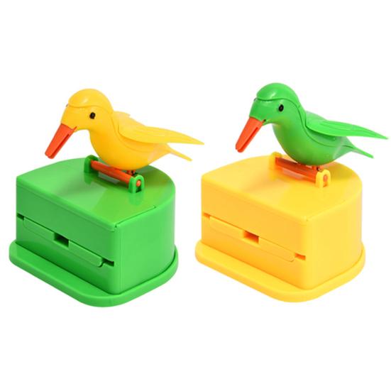 Woodpecker Toothpick Dispenser Smooth Edge Burr-Free Cute Little Bird Push-Type Automatic Toothpick Holder Decor