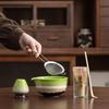 Matcha Tea Ceremony Japanese Tea Ceremony Tea Chashaku Matcha and Whisk 7-Piece Set, Utensils, Bowl, 100-Standing Chasen, (Tea Scoop), Powder, (Green)