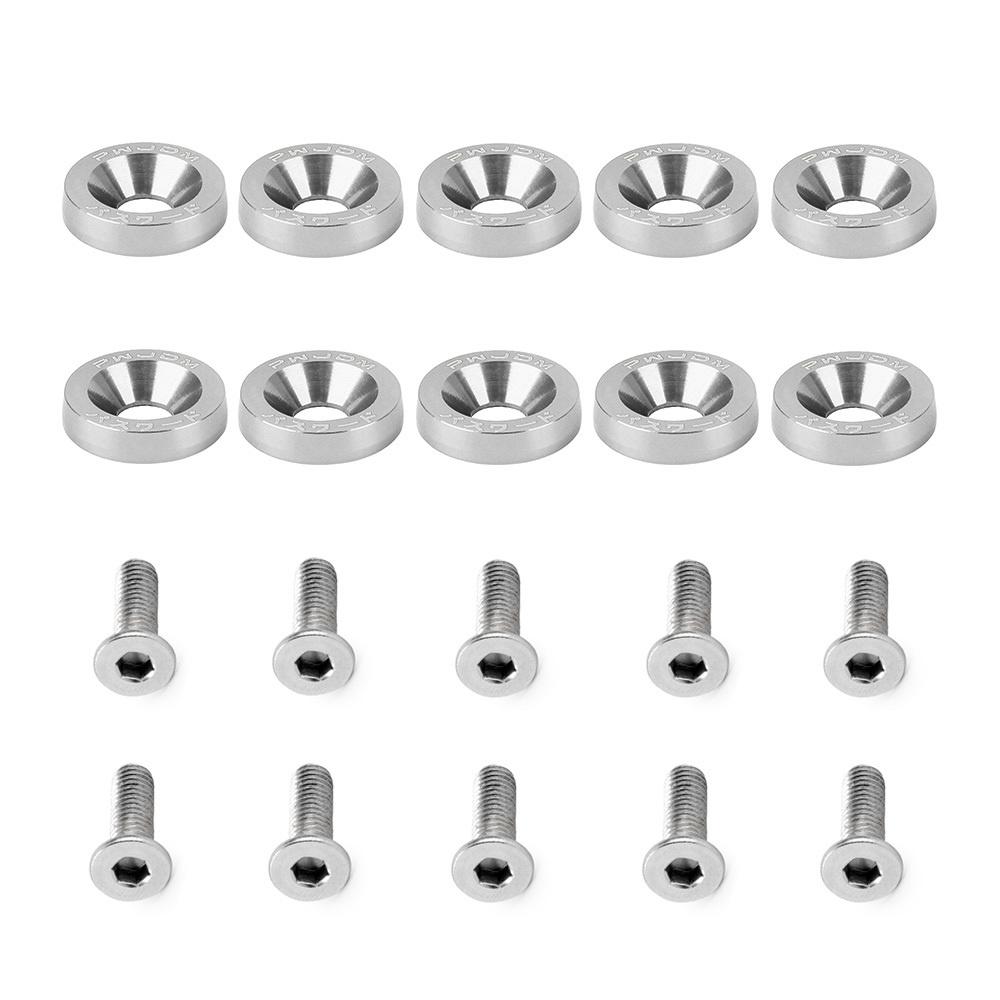 10PCS Fasteners Fender Washer Bumper Engine Concave Car License Plate M6 Screws for Honda Toyota BMW Universal Car Styling
