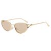 Trendy fashion flat glasses marine sunshade sunglasses small frame round face square face metal full frame glasses