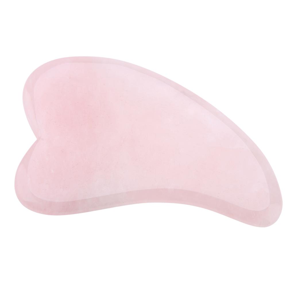 Natural Rose Quartz Scrapping Plate Health Healing Care Massage Stone