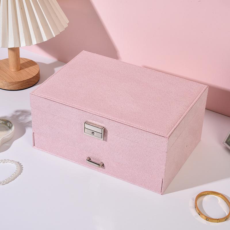 

Бархатная Ретро Многослойная Шкатулка для Хранения Ювелирных Изделий для Ожерелий, Браслетов и Колец 24*17*11cm