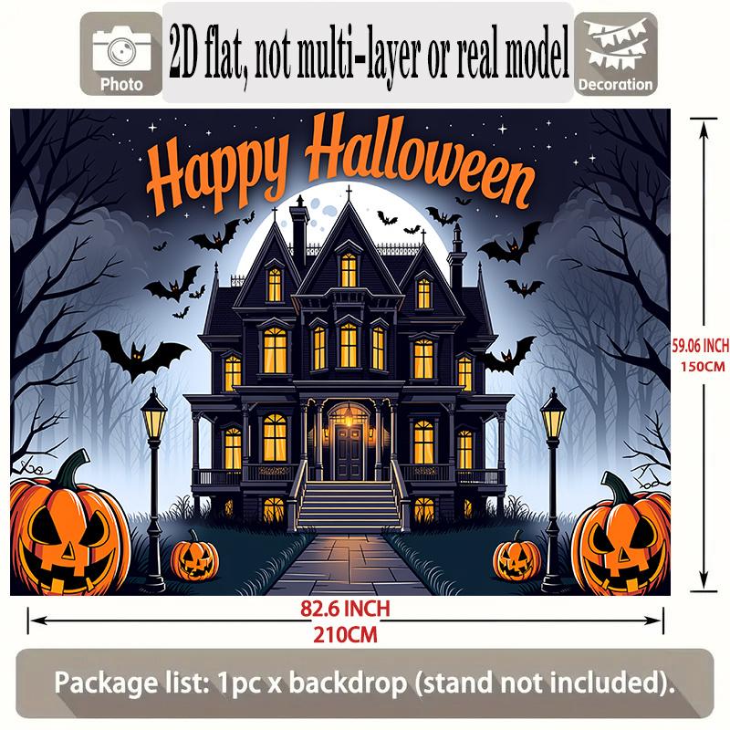 Party Backdrop Halloween Flat Banners Scary Fiber Celebrations Wedding Enthusiasts Photo Booth Decor Front Door Decor