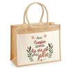 Tote Bag - PLANETEE - Jute with Pocket Cousin Life Is Prettier - Jute - 43x33 Cm - Printed In France