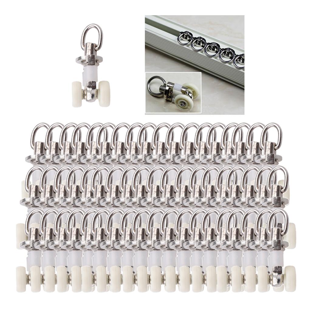 

20 Piece Alloy Curtain Track Glider Rail Slide Wheels Roller