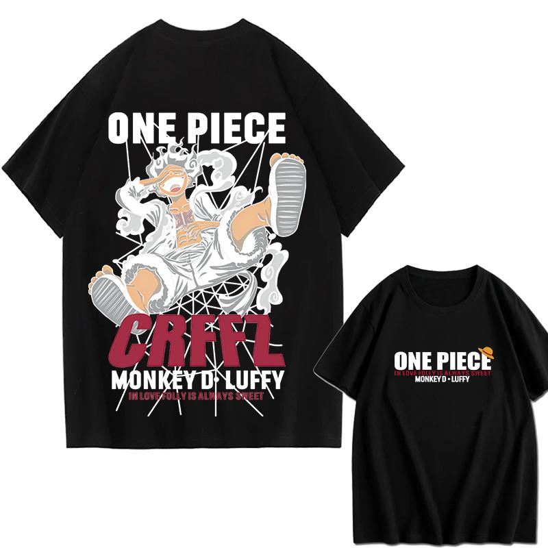 ONE PIECE Zoro Luffy Gear 5 Printed Loose Shortsleeved Cotton Tshirt Summer Tide Pure Cotton Unisex Parentchild Clothing