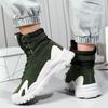 Mode Herrenstiefel Bequeme Herren Freizeitschuhe Atmungsaktive High Top Sneaker für Herren Outdoor Rutschfest Herren Stiefeletten Plateau
