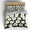 White daisy hand-drawn pattern Print Bedding Set 1 Duvet Cover 2 Pillowcases for Adult and Children Luxury Gift Full Size
