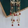 Vintage Crystal Tassel Hairpin For Women Antique Hair Stick Hair Clip Costume Chinese Hanfu Hair Accessories Side Comb Hair Pins
