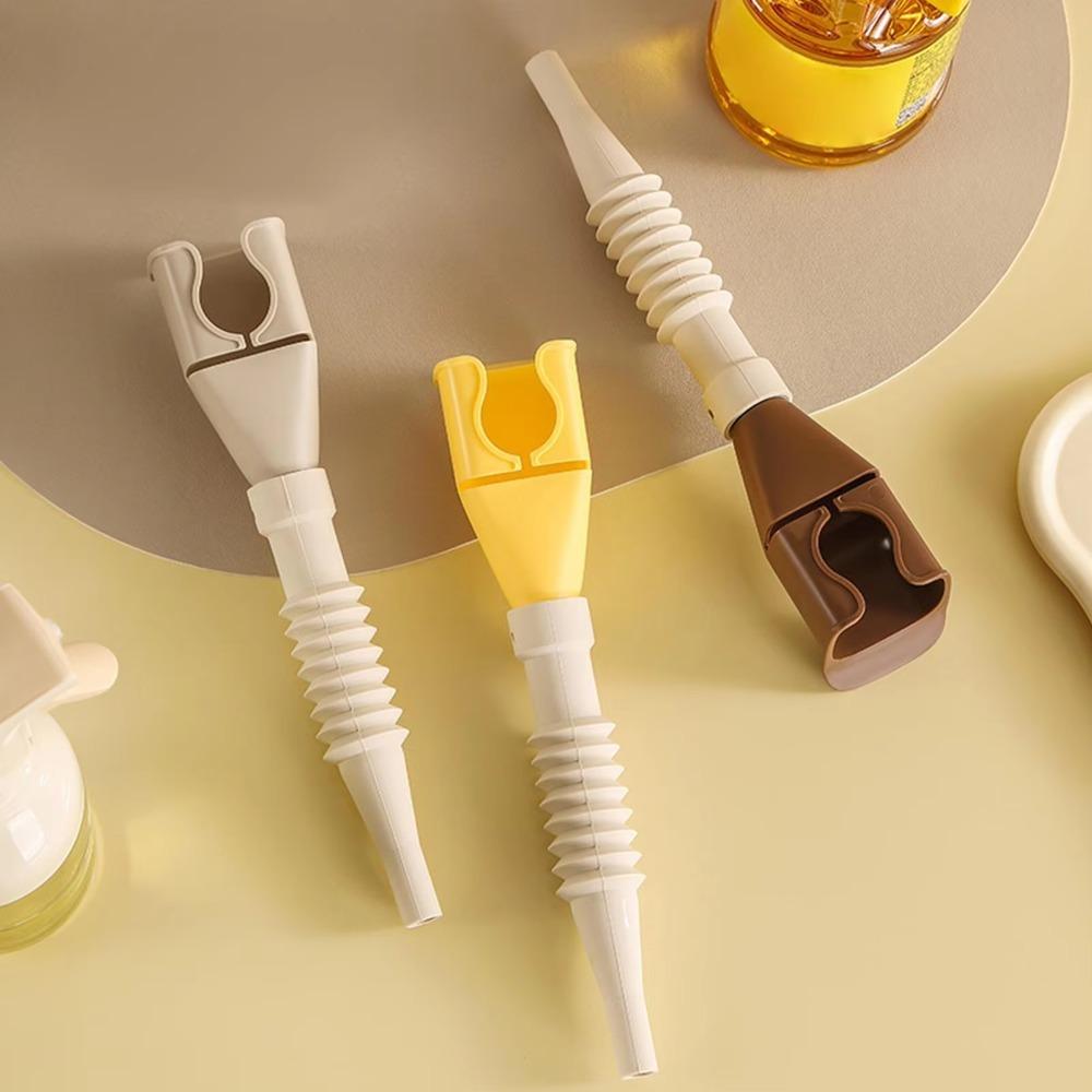 2PCS Wide-mouth Extendable Kitchen Funnel Telescopic Hose Sauce Dispensing Funnel Home