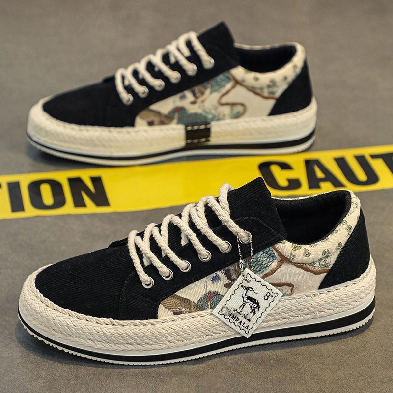 

Spring and summer men s shoes 2024 new flat baseplate shoes trendy cloth shoes men s low-top casual trendy shoes students and teenagers 39